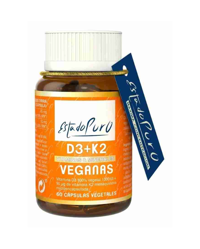 Vitamina D3+K2 Estado puro 60 Cápsulas  Veganas - Tongil