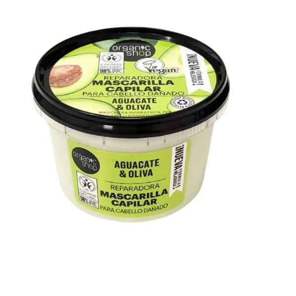 Mascarilla Reparadora Cabellos Dañados Aguacate y Oliva 250 Ml. - Organic Shop