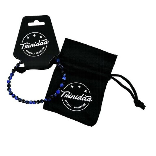 Trinidad Pulsera Agata Negra Teñida Azul 4 Mm