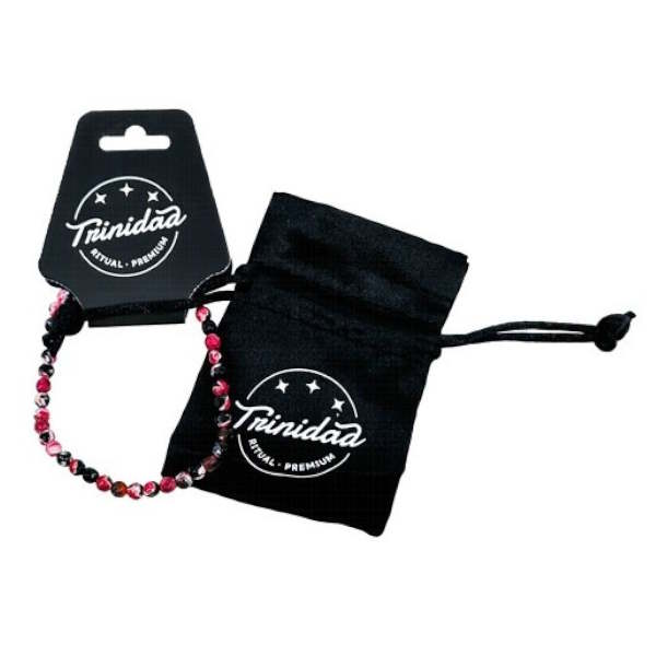 Trinidad Pulsera Agata Negra Teñida Rosa 4 Mm