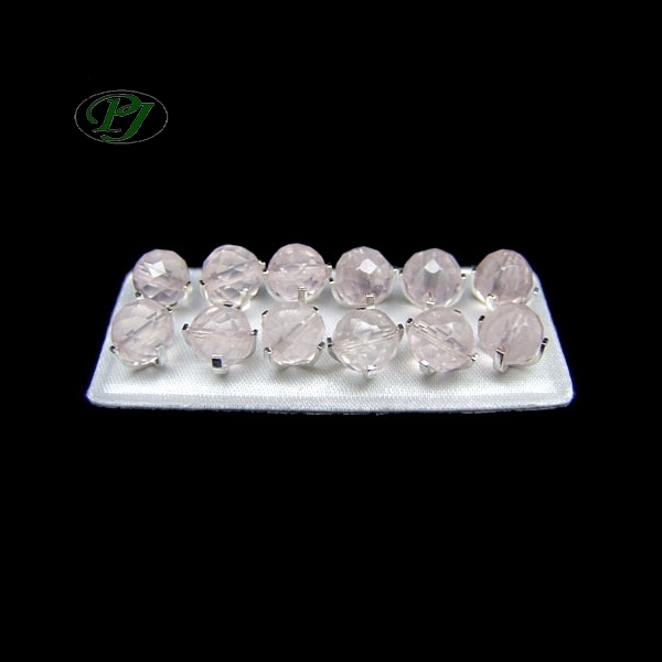 Pendientes Bola Cuarzo Rosa 