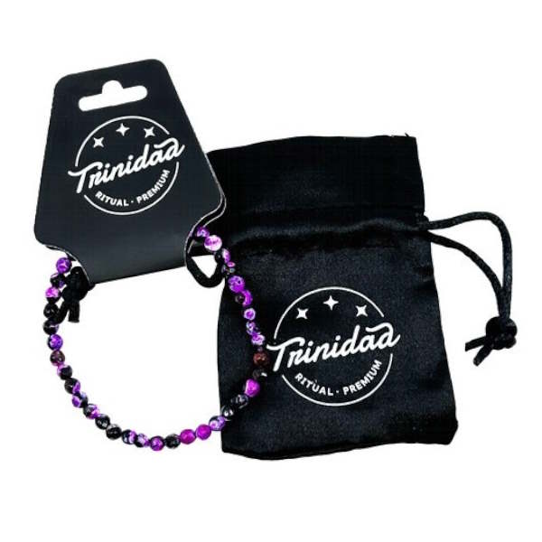 Trinidad Pulsera Agata Negra Teñida Morado 4 Mm