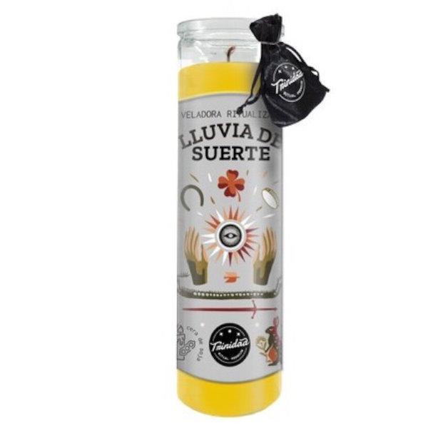 Trinidad Veladora Ritualizada Lluvia De Suerte