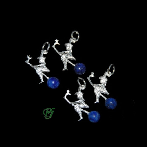 Colgante Bruja Agata Azul Plata 