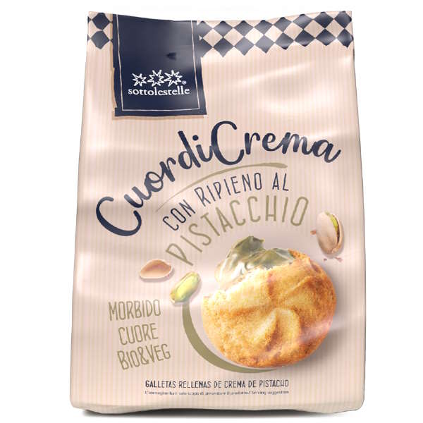 Galleta Rellena Crema Pistacho 200 G. -Sottolestelle