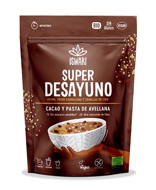 Super Desayuno Cacao Y Pasta Avellana 360 Gr. - Iswari
