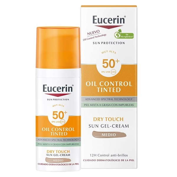 Sun Gel Crema Oil Control Color Medio FPS50 50ml - Eucerin