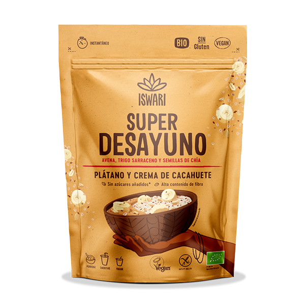 Superdesayuno Platano Y Crema Cacahuete 360 Gr. - Iswari