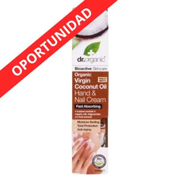 Dr.Organic Aceite Coco Crema Manos Uñas 100Ml