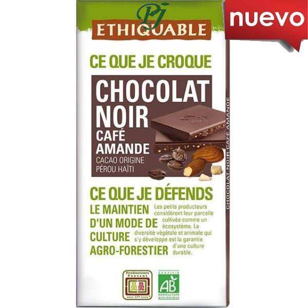 Chocolate Negro Con Cafe-Almendra 100Gr - Ethiquable
