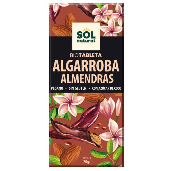 Tableta De Algarroba Con Almendra Bio 70Gr - Solnatural