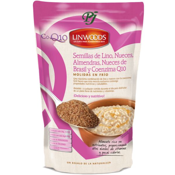 Semillas De Lino, Almendras, Nueces, Nuez De Brasil Y Coenzima Q10 200Gr - Linwoods