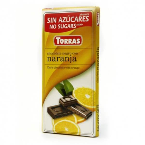 Chocolate Negro Naranja Sin Azucar 75Gr - Torras