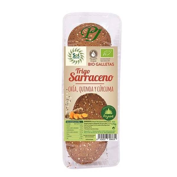 Galletas Trigo Sarraceno Chia Quinoa Y Curcuma 175Gr - Solnatural