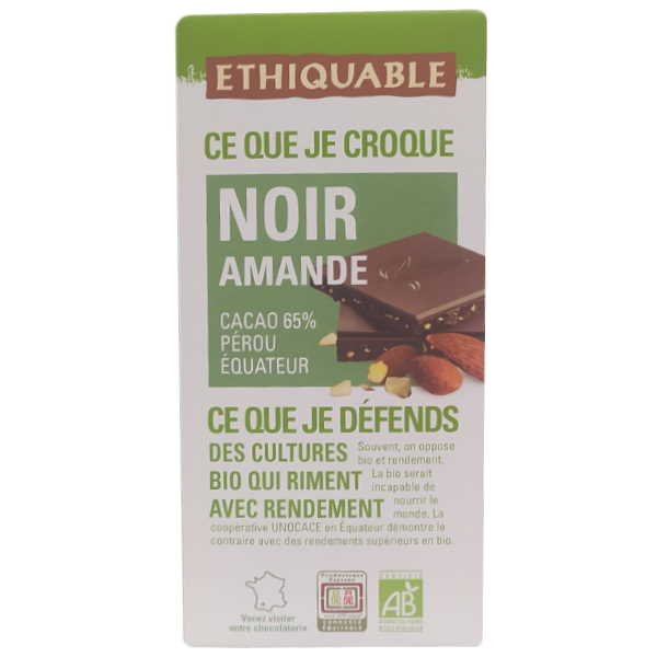 Chocolate Negro Almendras 100Gr - Ethiquable