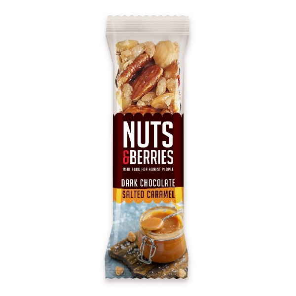 Barrita De Frutos Secos Con Chocolate Ne G.o Y Caramelo 40 G. - Nuts&Berries