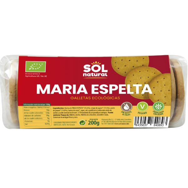 Galletas Espelta Marias Bio 200Gr - Solnatural