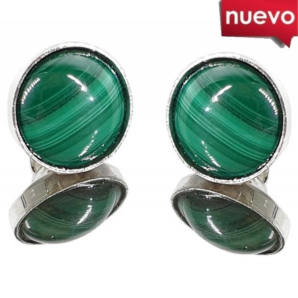 Pendiente Cabujon 100Mm Malaquita Plata - Promineral