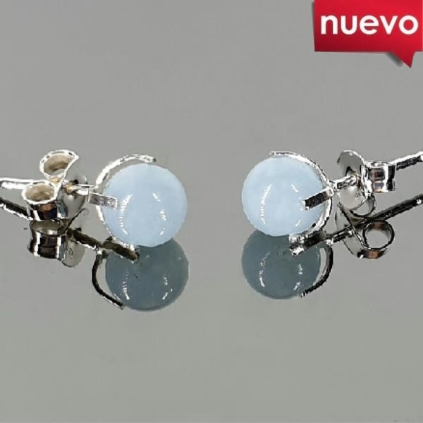 Pendiente Garra Aguamarina Plata 6Mm 