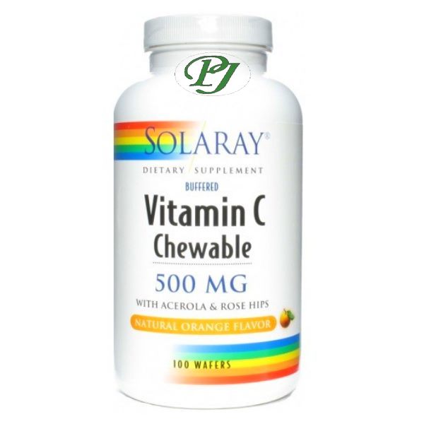 Vitamina C Masticable Sabor Naranja 100 Cápsulas - Solaray