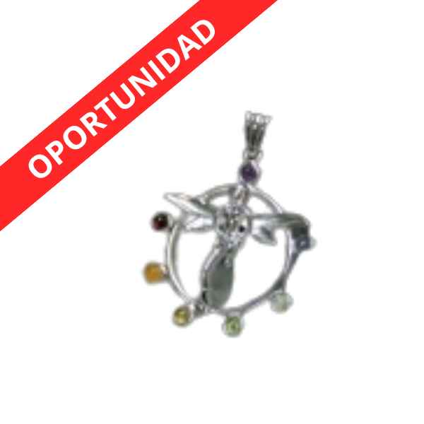 Colgante Hada Circulo Gemas - Promineral
