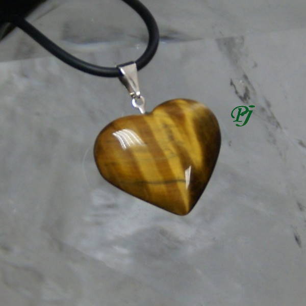 Colgante Corazon Ojo De Tigre 