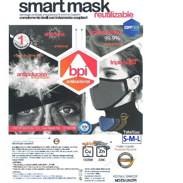Mascarilla Reutilizable Smart Talla M - Copptech