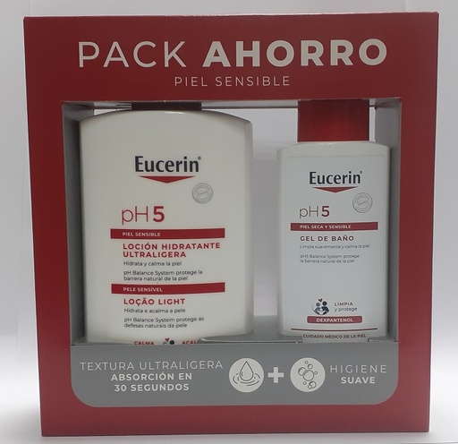 [1301116] Eucerin Pack Rutina Ultraligera Ph5 Locion + Gel