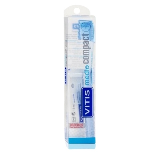 [1301475] Compact Cepillo Medio + Pasta Blanqueadora 15Ml - Vitis