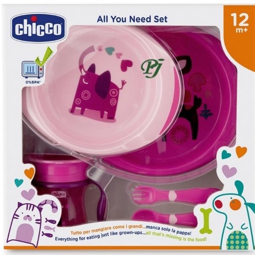 [139721] Set De Comida Rosa 12M+ 0% Bpa - Chicco