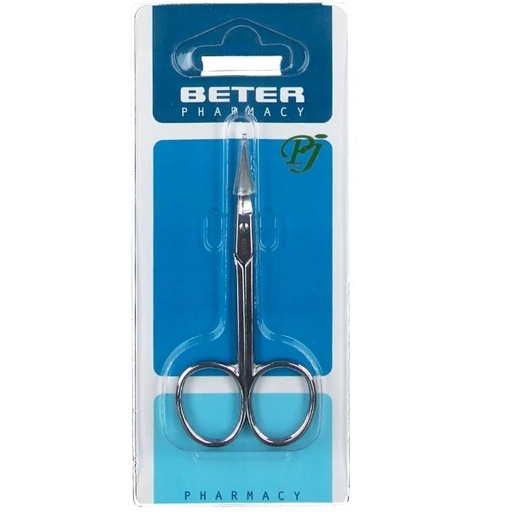 [184016] Tijera Manicura Pieles Curva Cromada - Beter