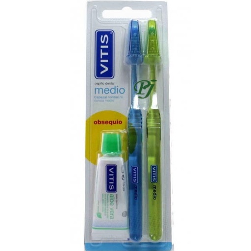 [130734] Cepillo Pack Duplo Medio + Pasta 15Ml - Vitis