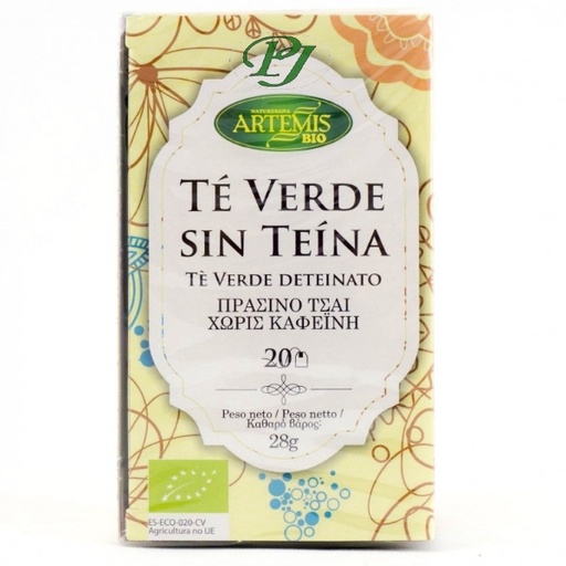 [011284] Te Verde Sin Teina Bio 20 Filtros - Artemis