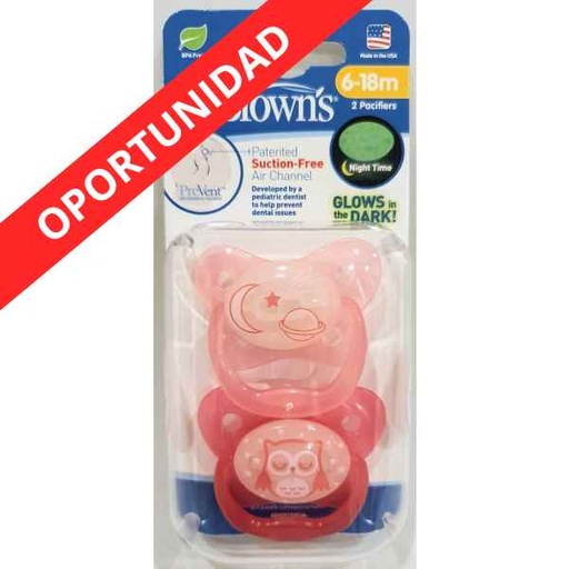 [135661] Chupete Prevent Rosa Nivel 3 +18M - Dr. Browns