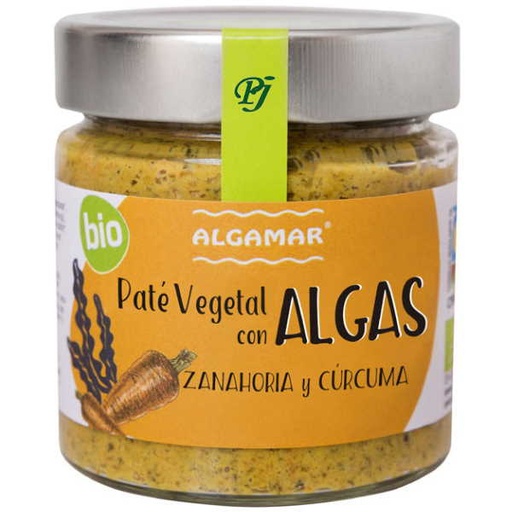 [030354] Pate Vegetal Con Algas, Zanahoria Y Curcuma Bio 180Gr - Algamar