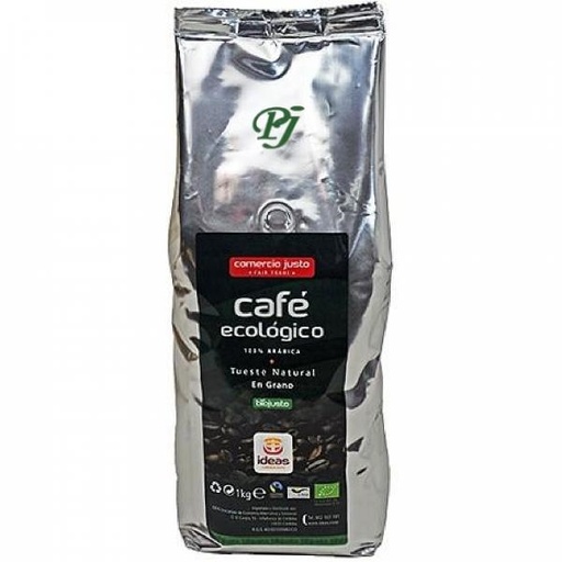 [040559] Cafe Arabica Tueste Natural Grano Bio 1Kg - Comercio Justo