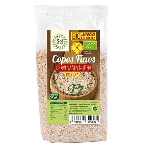[040947] Copos Finos Avena Integral 500Gr - Solnatural