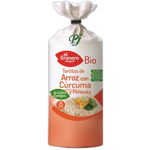 [045367] Tortitas Arroz Cúrcuma Y Pimienta Bio Sin Gluten 115 Gr. - El Granero