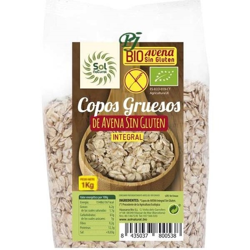 [045415] Copos Avena Sin Gluten Gruesos 1Kg - Solnatural