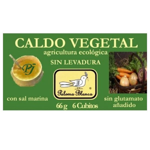 [045436] Caldo Vegetal Bio Sin Levadura Cubitos 6X11Gr - Integralia