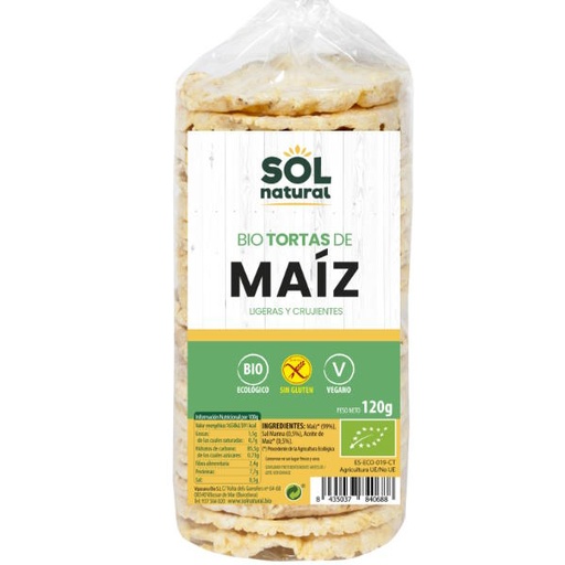 [045565] Tortas Maiz Sin Gluten  Bio 120Gr - Solnatural