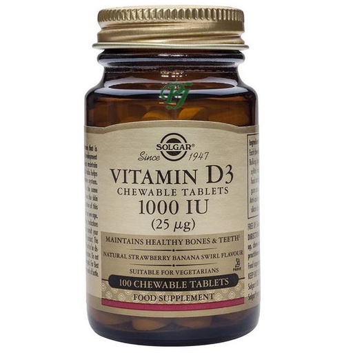 [0500031] Vitamina D3 1000Iu 100 Comprimidos Masticables - Solgar
