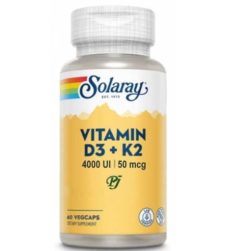 [0500456] Vitamina D3+K2 60 Vegcápsulas 4000 Ui - Solaray