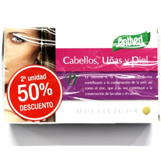 [0502101] Cabellos Uñas Y Piel 48 Comprimidos 2º Uds. 50% - Santiveri