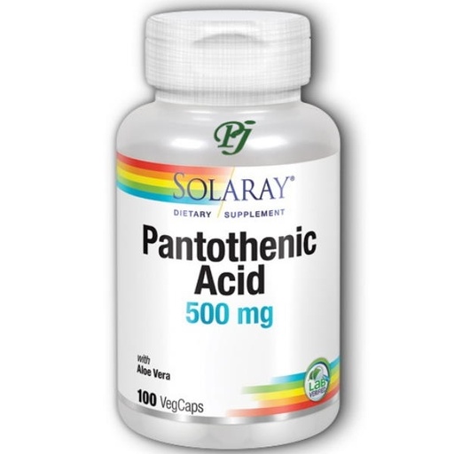 [0502967] Pantothenic Acid 100 Cápsulas 500 Mg. - Solaray