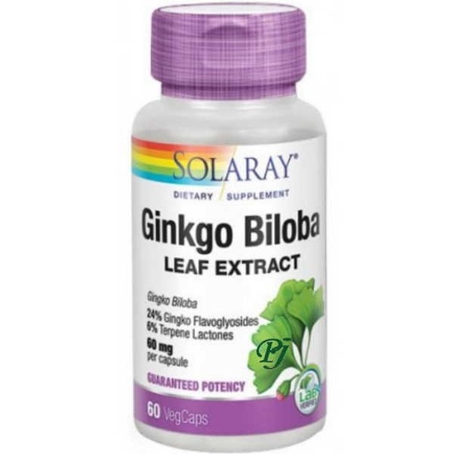 [0503741] Ginkgo Biloba Extracto Hoja 60 Cápsulas - Solaray