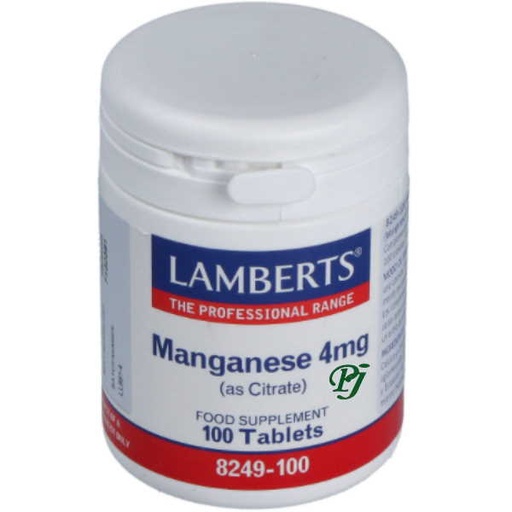 [0503845] Manganeso Citrato 100 Tabletas 4Mg - Lamberts