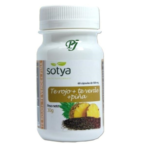[054955] Te Verde + Te Rojo + Piña 60 Capsulas 500Mg - Sotya