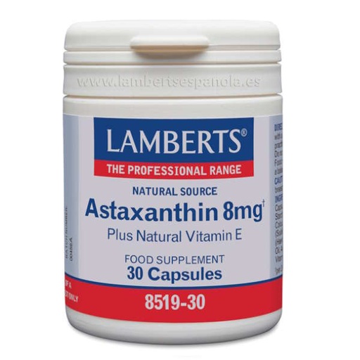 [0505362] Astaxantina 8Mg Con Vitamina E Natural 30 Cápsulas - Lamberts