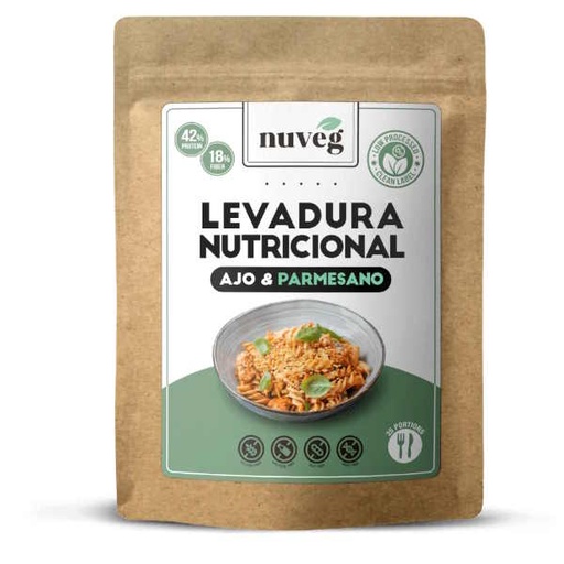 [09526] Levadura Nutricional Bio Vegano Sabor Ajo Y Parmesano 120Gr - Nuveg